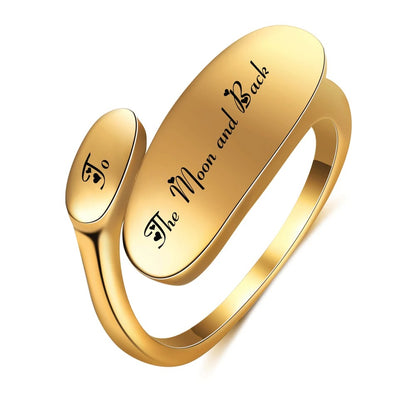 Personalized Geometric Gold Ring