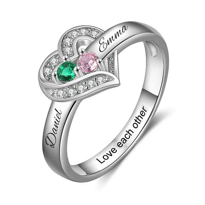 Custom Birthstone Name Ring