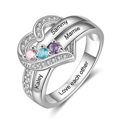 Custom Birthstone Name Ring