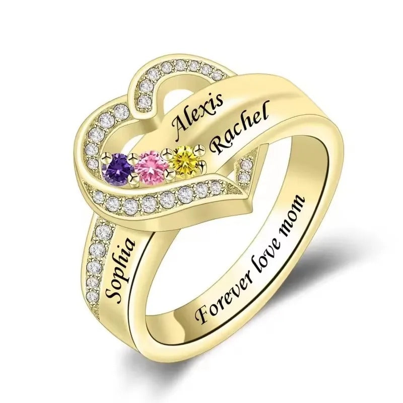 Custom Birthstone Name Ring