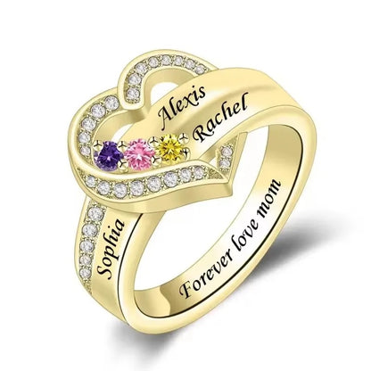Custom Birthstone Name Ring