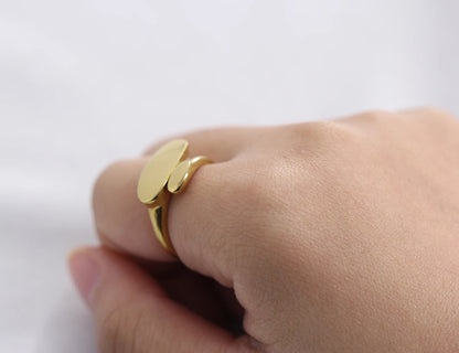 Personalized Geometric Gold Ring