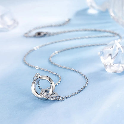 Sterling Silver Double Ring Necklace