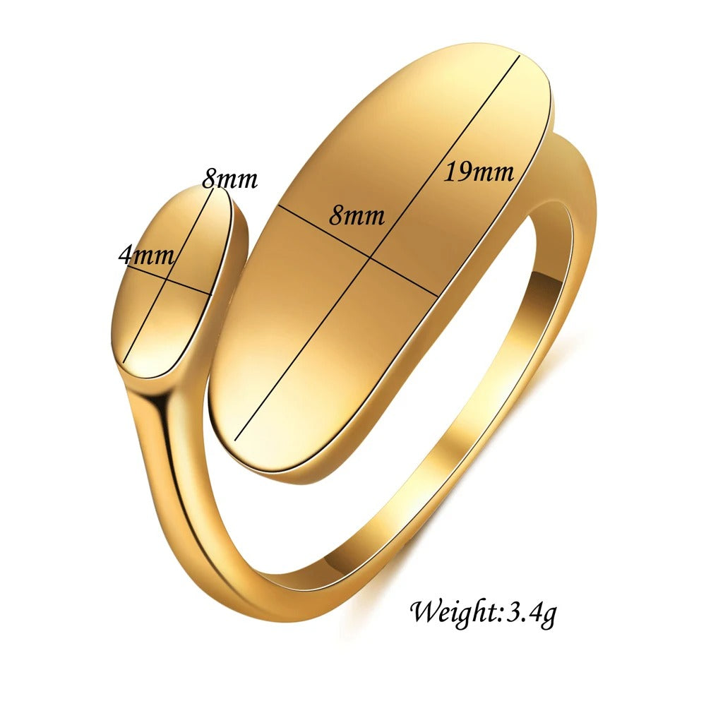 Personalized Geometric Gold Ring