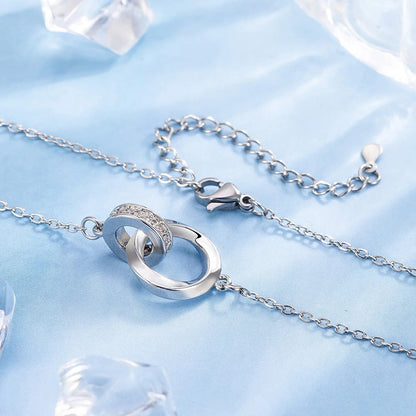 Sterling Silver Double Ring Necklace