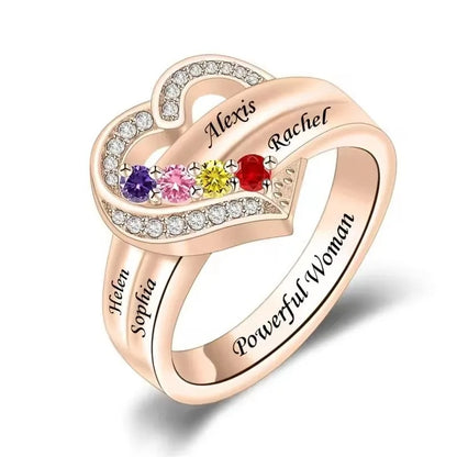 Custom Birthstone Name Ring