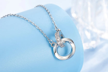 Sterling Silver Double Ring Necklace