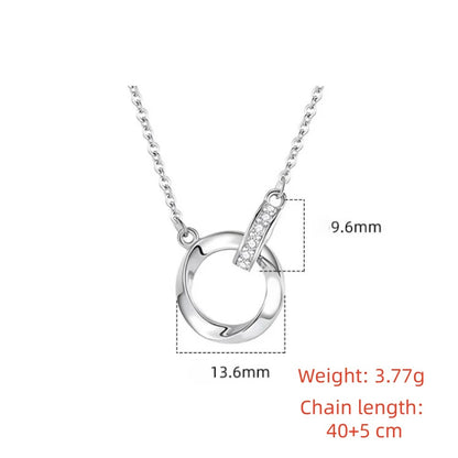 Sterling Silver Double Ring Necklace