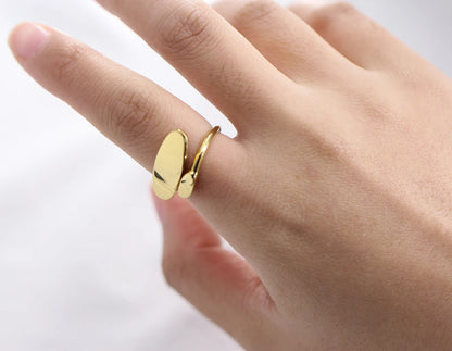 Personalized Geometric Gold Ring