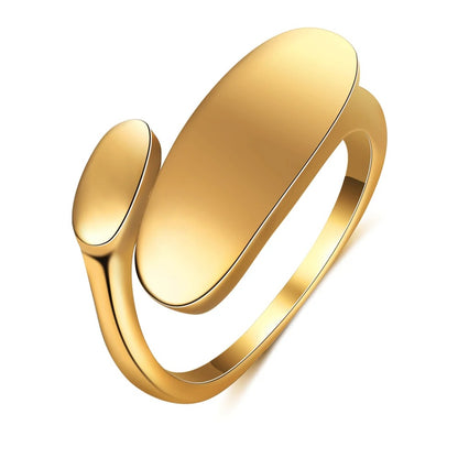 Personalized Geometric Gold Ring