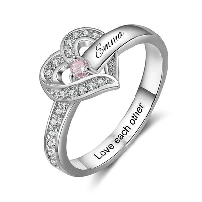 Custom Birthstone Name Ring
