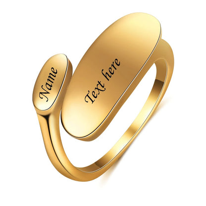 Personalized Geometric Gold Ring